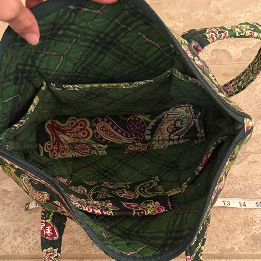 Vera Bradley Paisley Green Tote Bag - Picture 3 of 4